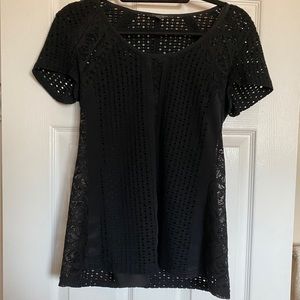 Net lace blouse with silk cami